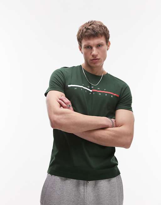 asos Tommy Hilfiger logo t-shirt in green