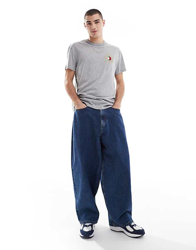 Asos Tommy Jeans Small Crest Logo T-shirt In Grey