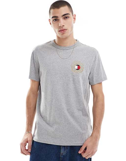 asos Tommy Jeans small crest logo t-shirt in grey