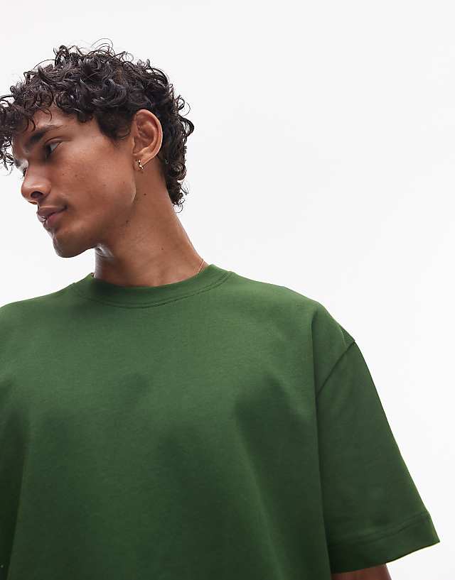 Asos Topman Oversized Fit T-shirt In Green