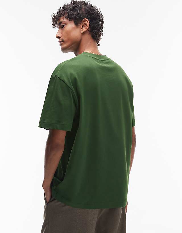Asos Topman Oversized Fit T-shirt In Green