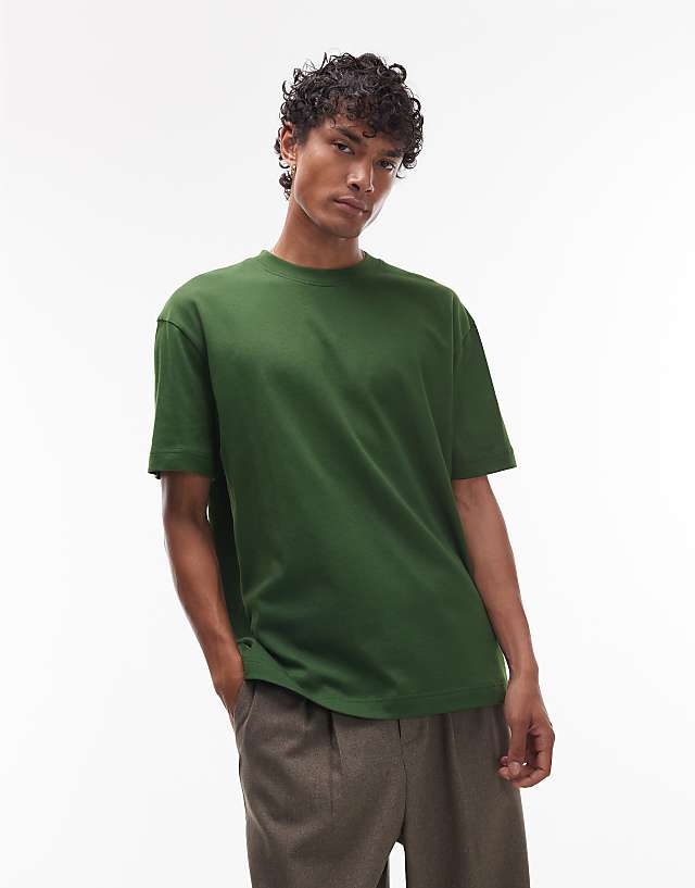asos Topman oversized fit t-shirt in green
