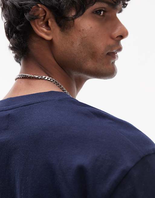 Asos Topman Oversized Fit T-shirt In Navy