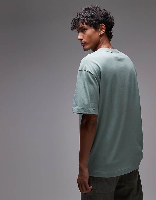 Asos Topman Oversized Fit T-shirt In Sage