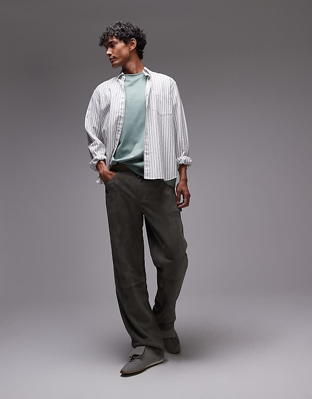 Asos Topman Oversized Fit T-shirt In Sage