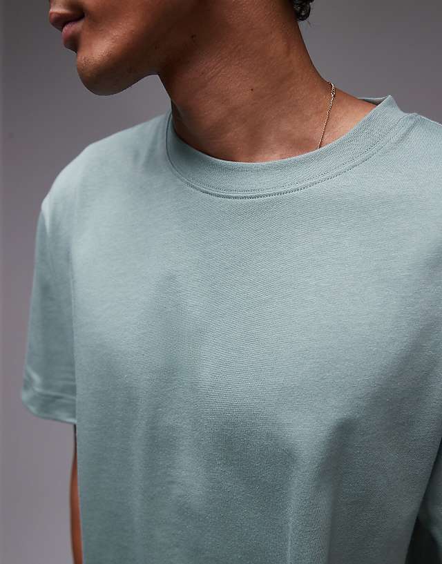 Asos Topman Oversized Fit T-shirt In Sage