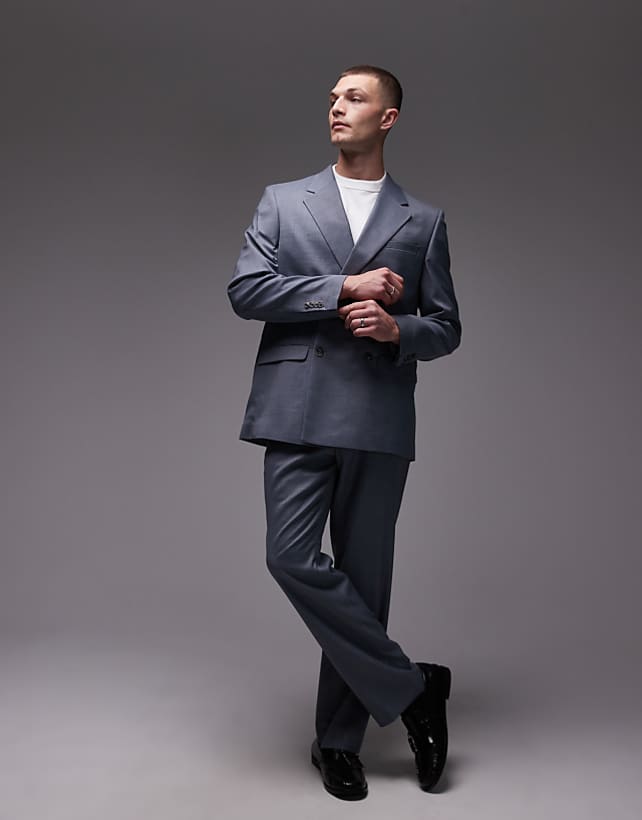 asos Topman relaxed suit in blue