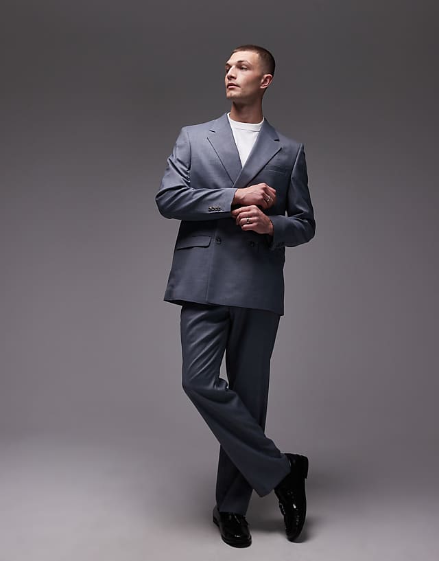 asos Topman relaxed suit in blue