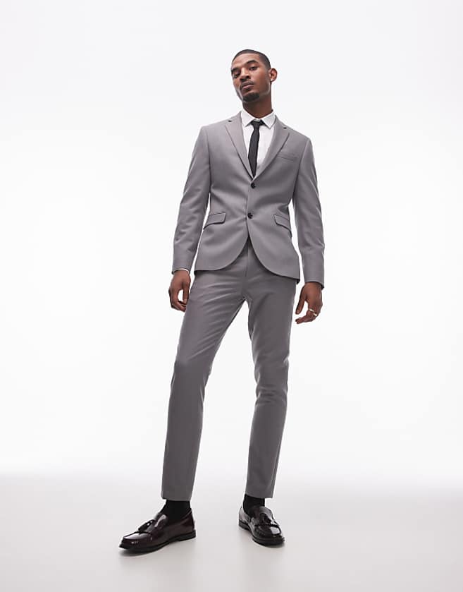 asos Topman Skinny Suit Grey
