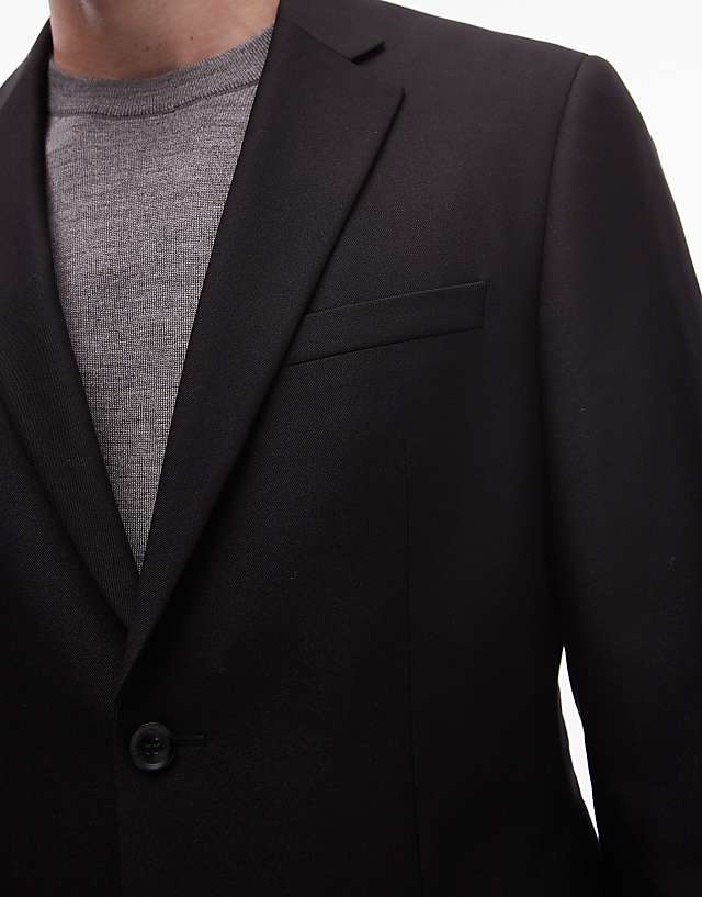 Asos Topman Skinny Suit Jacket In Black