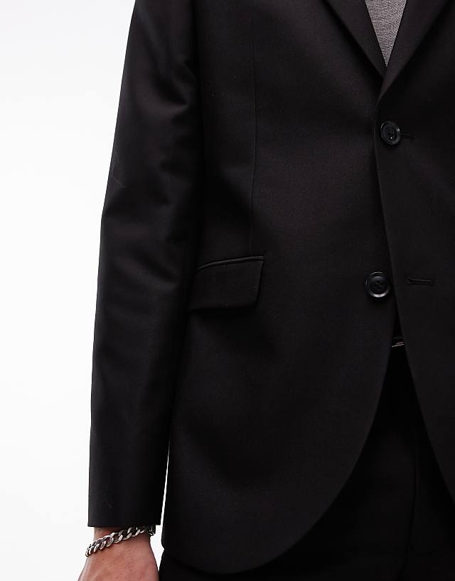 Asos Topman Skinny Suit Jacket In Black
