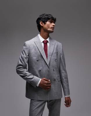 Asos Topman Skinny Textured Suit In Grey