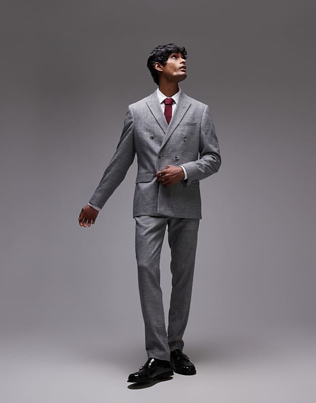 asos Topman skinny textured suit in grey