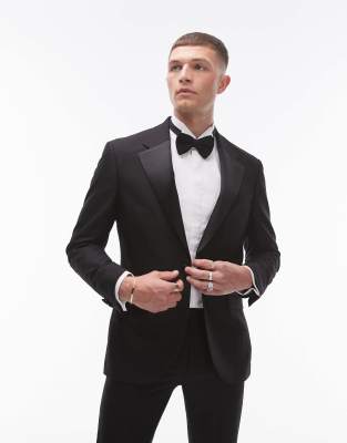 Asos Topman Skinny Tux Suit In Black
