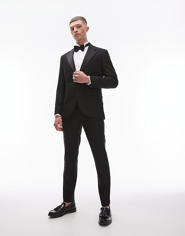 asos Topman Skinny Tux Suit in Black