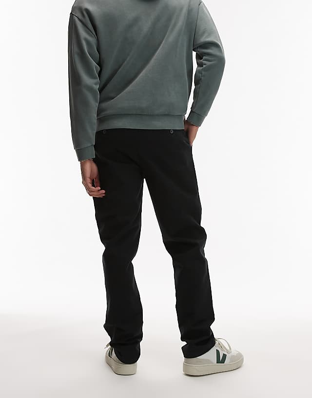 Asos Topman Slim Chino Trousers In Black