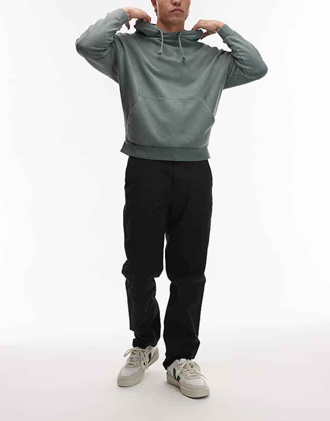 asos Topman slim chino trousers in black