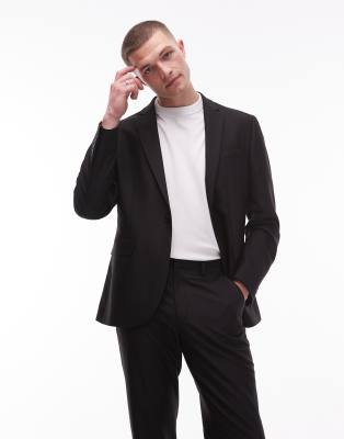 Asos Topman Slim Suit Black