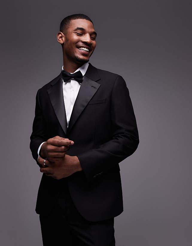 Asos Topman Slim Tux Suit In Black