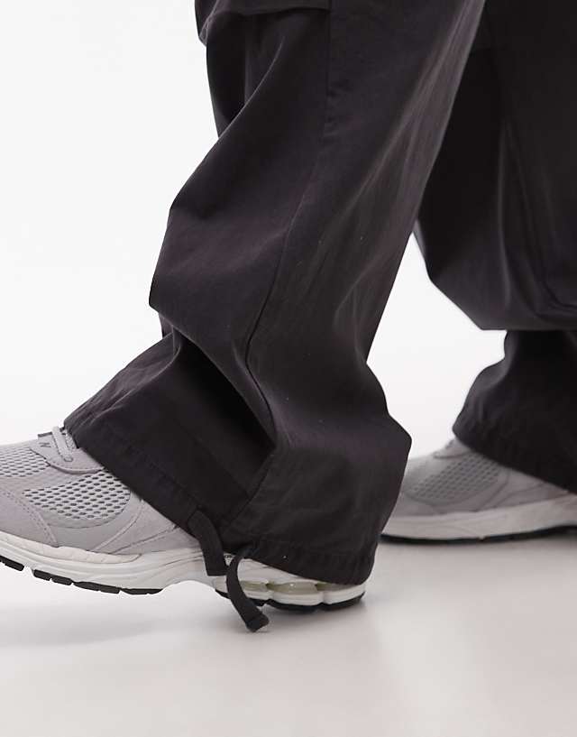 Asos Topman Twill Washed Trousers In Grey