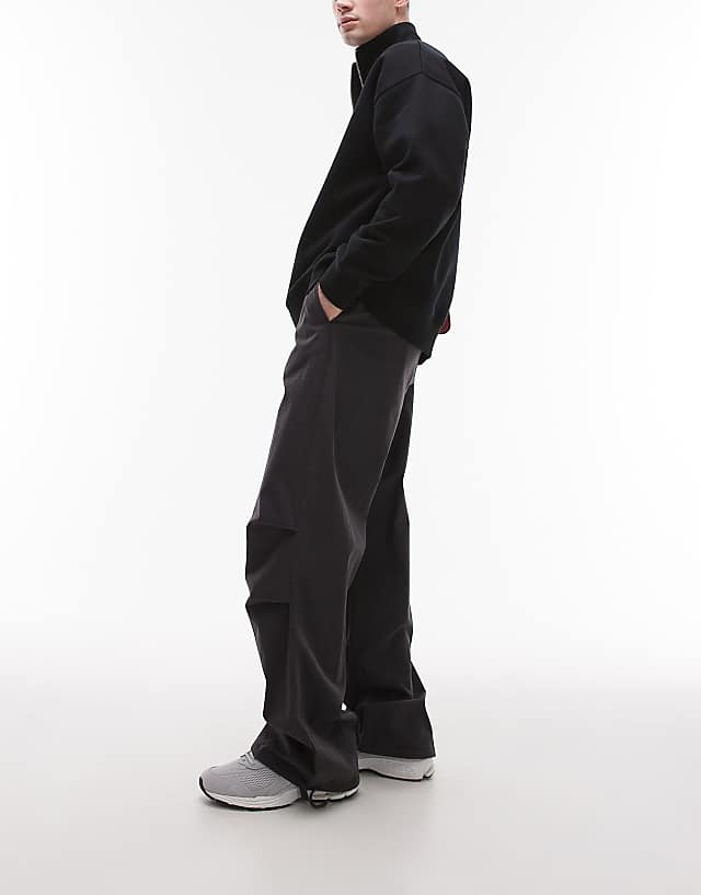 asos Topman twill washed trousers in grey