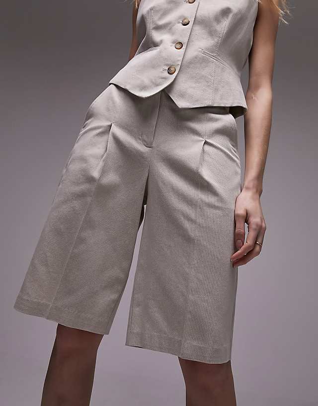 asos Topshop co-ord premium shorts in ecru