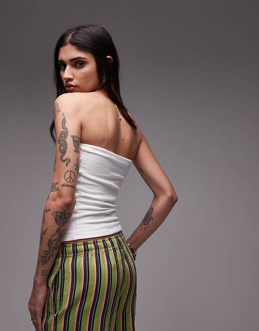 Asos Topshop Longline Bandeau In White