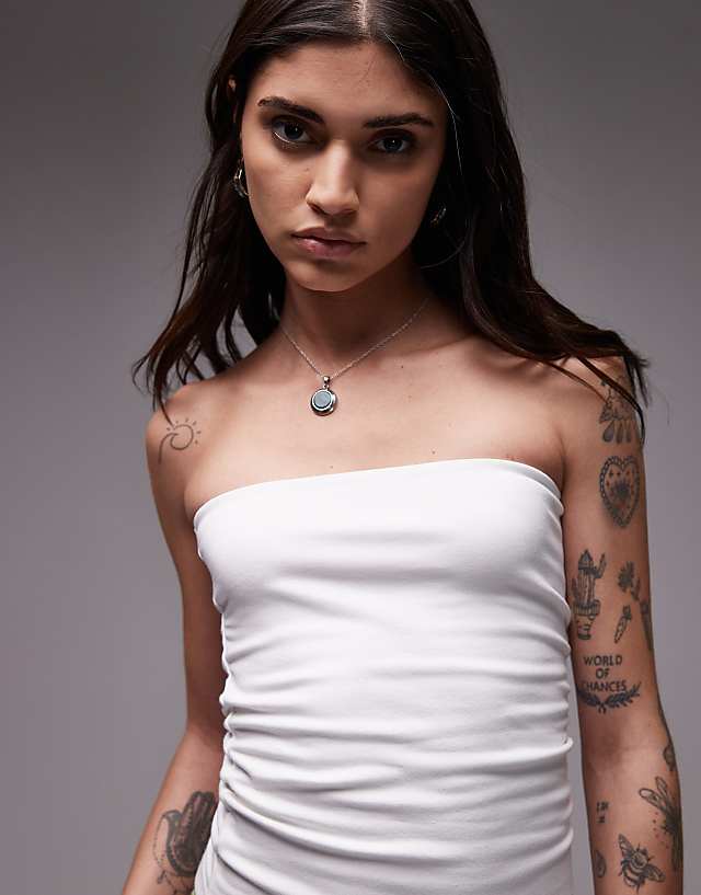 Asos Topshop Longline Bandeau In White