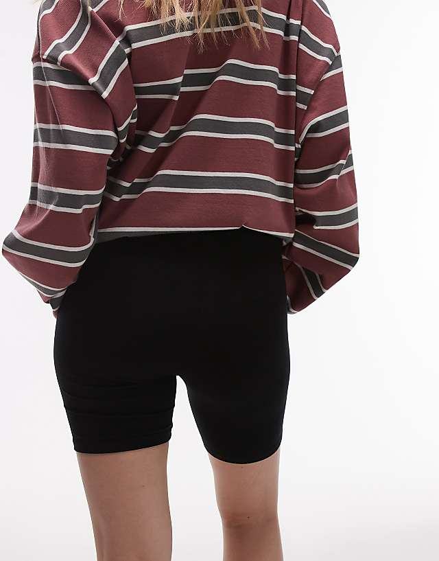 Asos Topshop Petite Basic Legging Short In Black