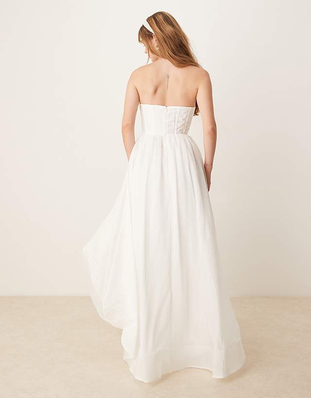 Asos True Decadence No Strap Midi Dress In White