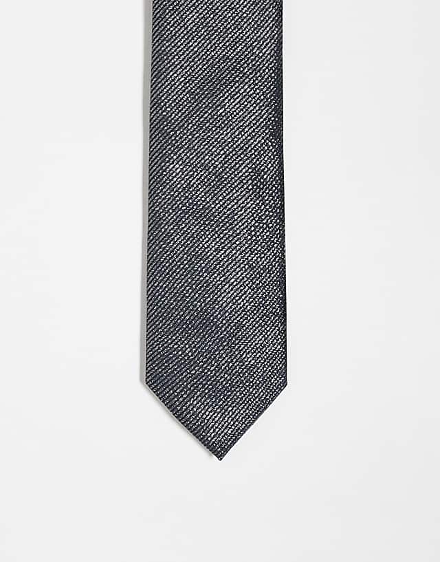 asos Twisted Tailor manet tie in black and silver