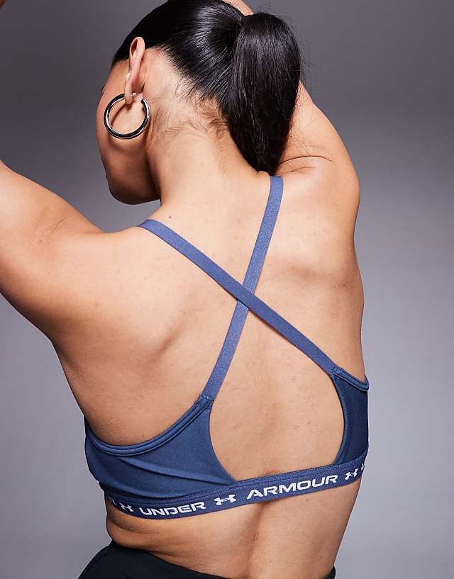 Asos Under Armour Crossback Low Sports Bra In Grey