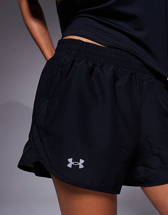 Asos Under Armour Fly By 3 Inch Shorts In Black