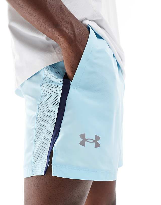 Asos Under Armour Launch 5 Inch Shorts In Blue