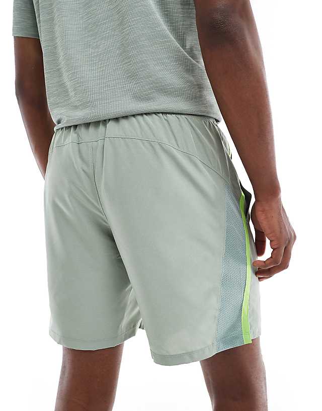 Asos Under Armour Launch 7 Inch Shorts In Green