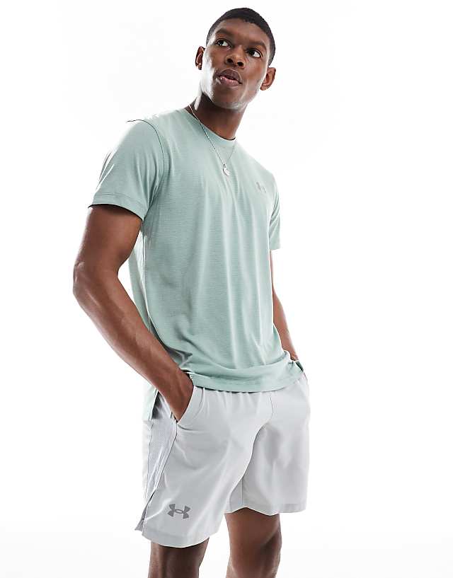 asos Under Armour Launch 7 inch shorts in grey
