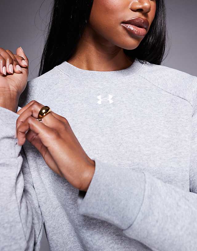 Asos Under Armour Rival Fleece Sweatshirt In Grey