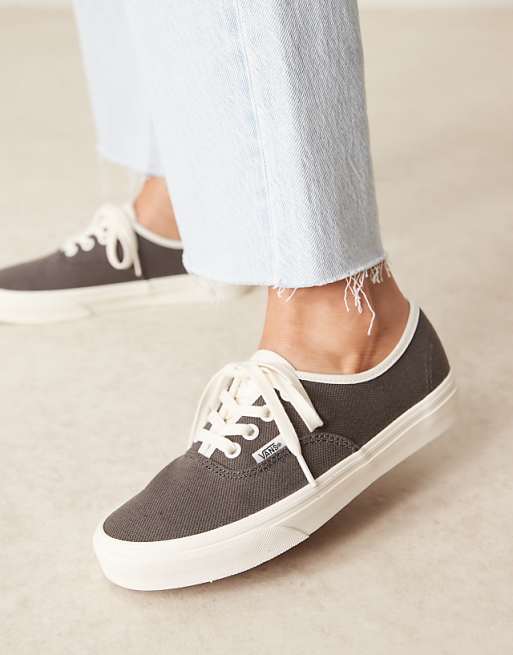 asos Vans Authentic linen trainers in dark brown