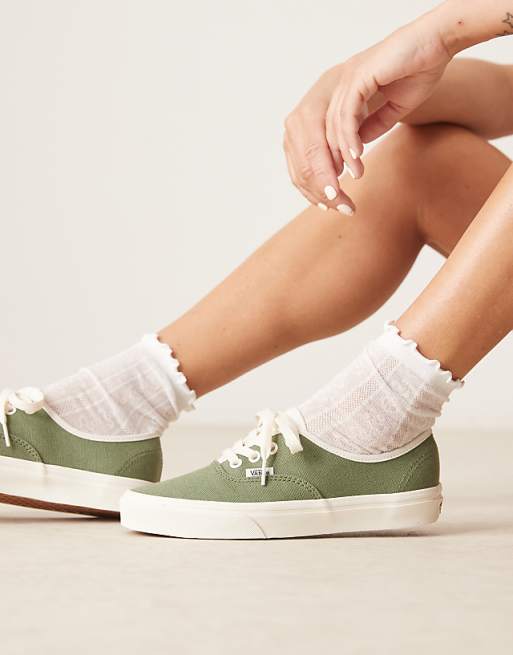 asos Vans Authentic linen trainers in green