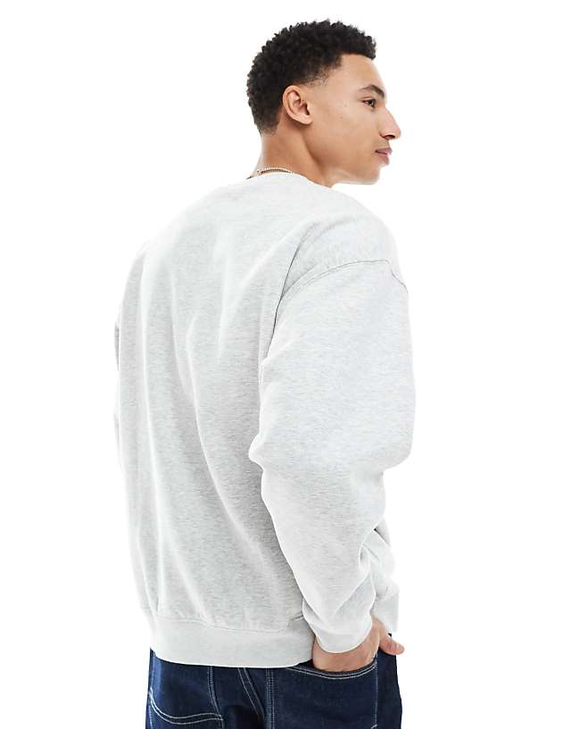 Asos Weekday Oversized Sweatshirt In Grey Melange