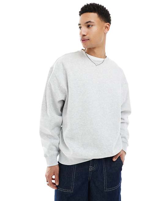 asos Weekday oversized sweatshirt in grey melange