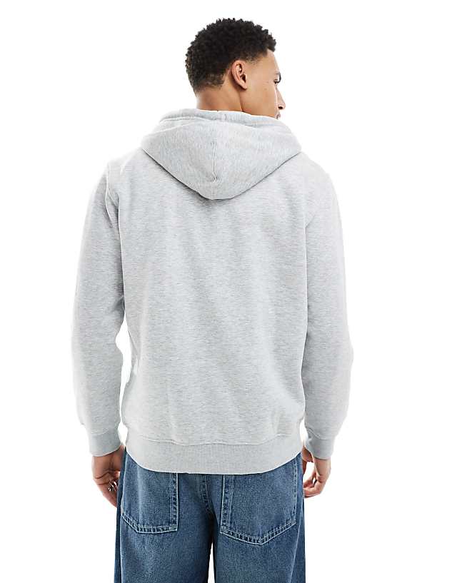 Asos Weekday Standard Zip Hoodie In Grey