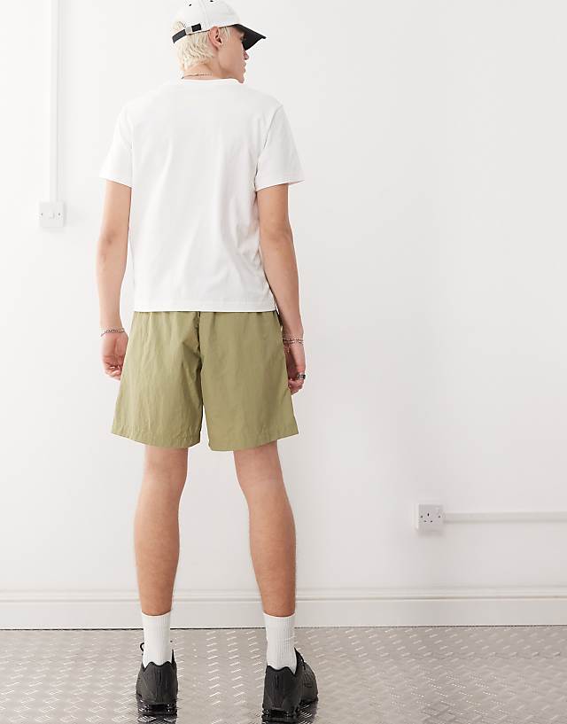 Asos Weekday Swim Shorts In Khaki