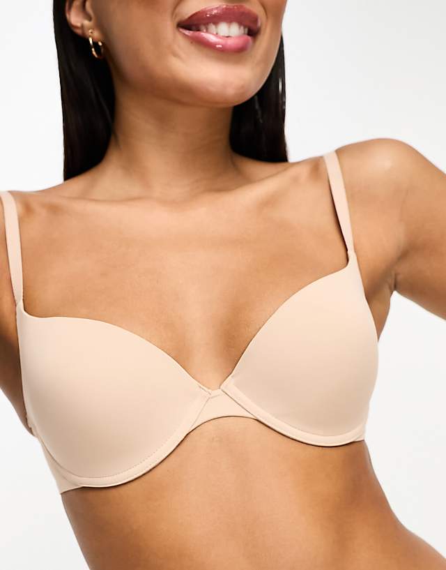 Asos Wonderbra Ultimate T-Shirt Bra In Beige