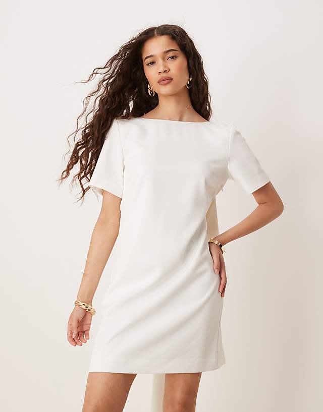 Asos YAS Bow Back Statement Mini Dress In White