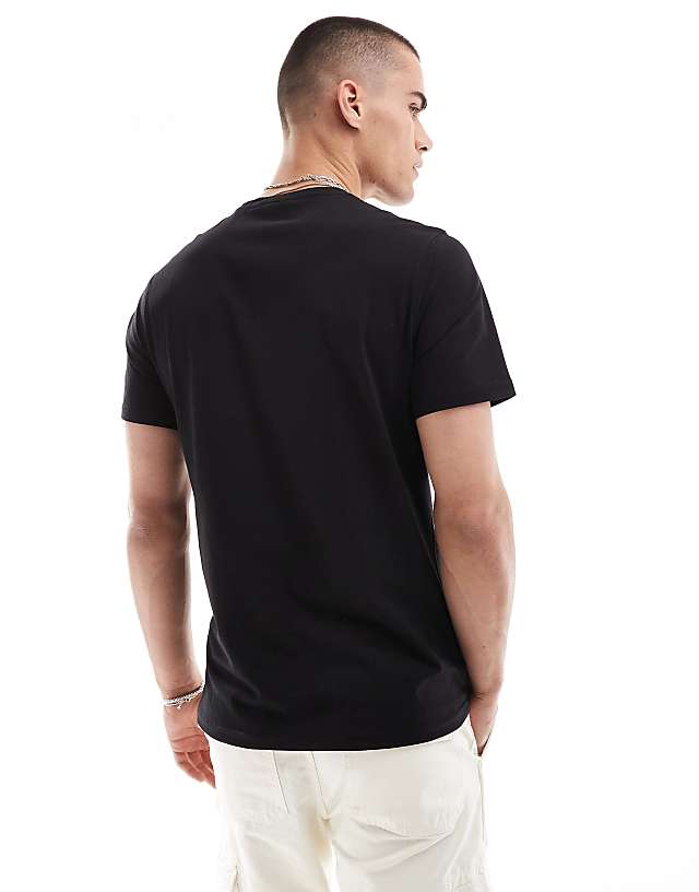 Asos Barbour International Essential Large Logo T-shirt In Black