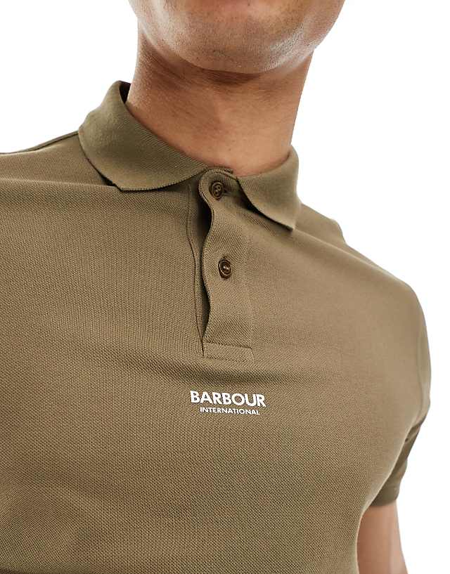 Asos Barbour International Formula Polo In Khaki Exclusive To Asos
