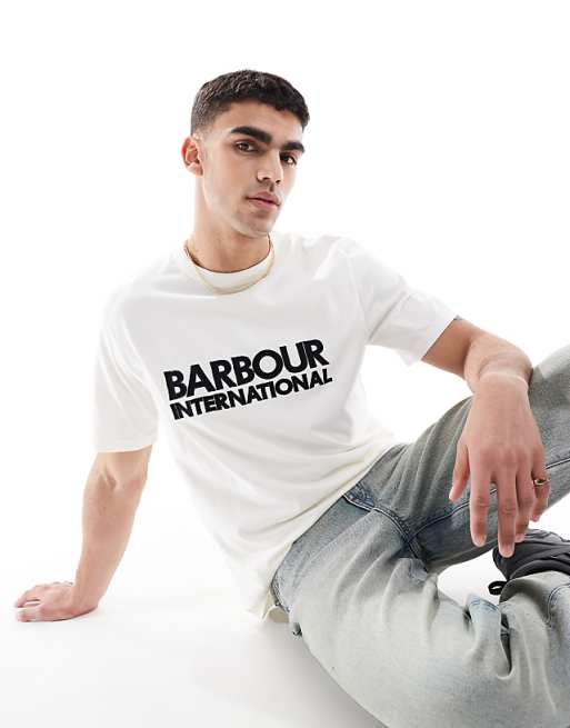 asos Barbour International Jason t-shirt in whisper white