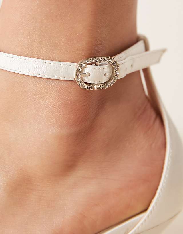 Asos Be Mine Bridal Vennie Kitten Heeled Shoes In Ivory