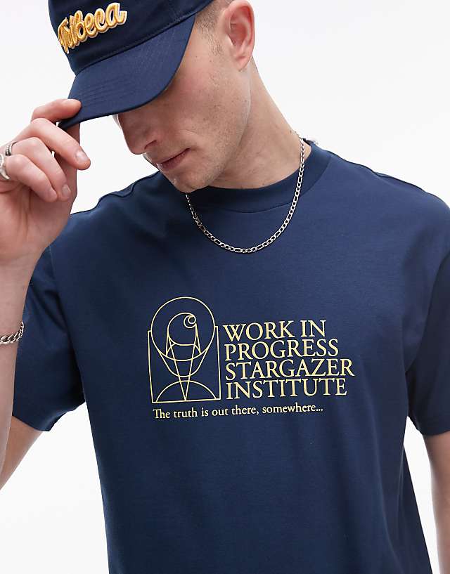 Asos Carhartt WIP Stargazer Graphic T-shirt In Dusky Blue